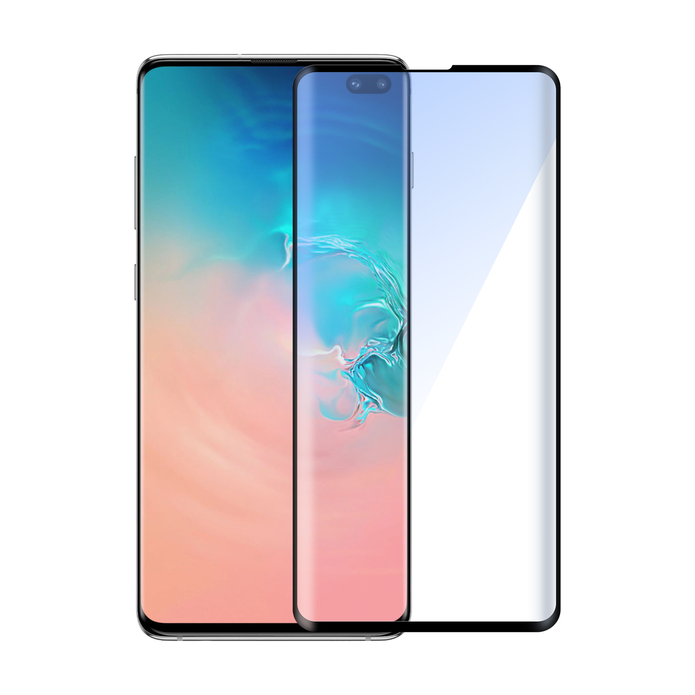 Displayschutzglas Panzerglas für Samsung Galaxy S10 Plus-Schwarz